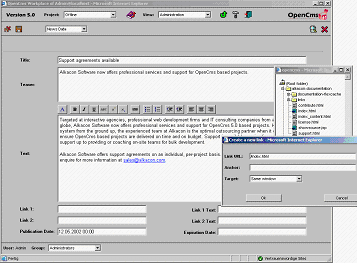 screenshot OpenCMS